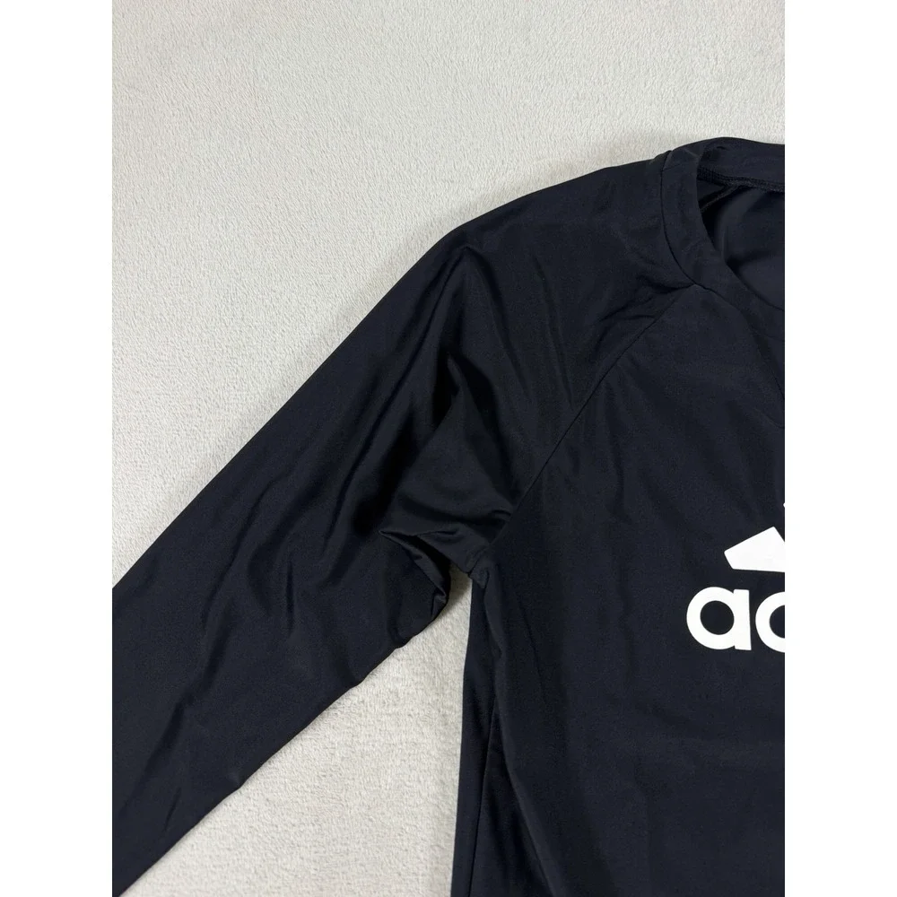 Adidas Long Sleeve Logo Rash Guard Shirt Black Size Small